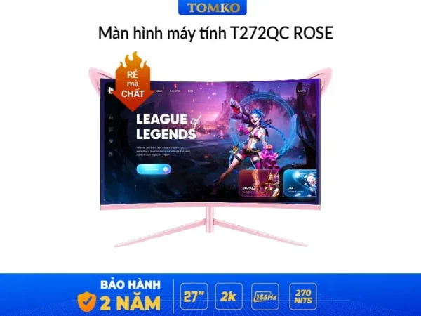 màn hình máy tính 27 inch cong hồng 165hz Tomko T272QC ROSE