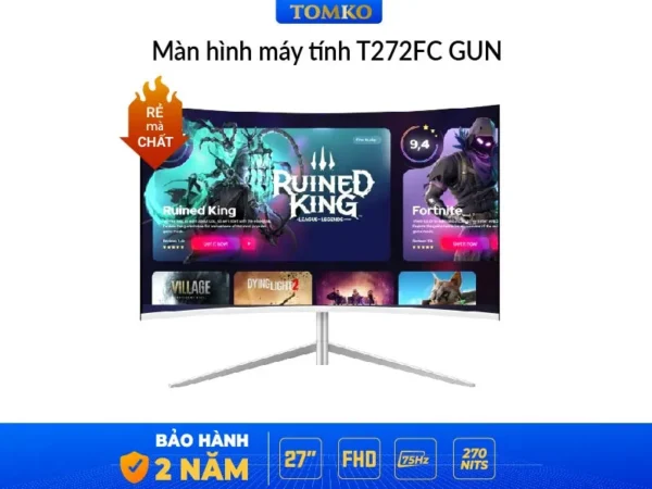 màn hình máy tính 27 inch cong trắng Tomko T272FC GUN