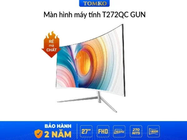 màn hình máy tính Tomko 27 inch cong trắng 2K 165Hz T272QC GUN