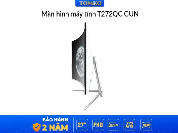 màn hình máy tính Tomko 27 inch cong trắng 2K 165Hz T272QC GUN