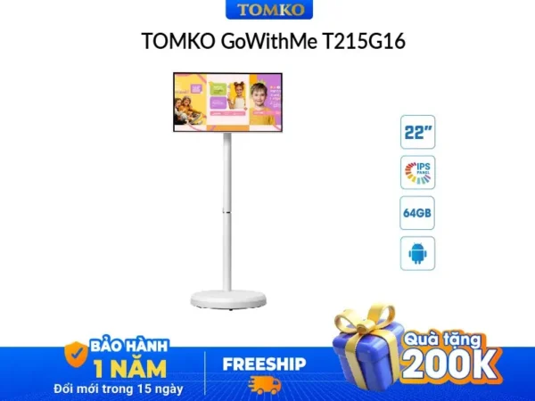 màn hình di động cảm ứng thông minh 22 inch Tomko GoWithMe T215G16 màu trắng